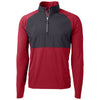 Cutter & Buck Men's Cardinal Red/Black Adapt Eco Knit Hybrid Recycled Quarter Zip