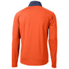 Cutter & Buck Men's College Orange/Navy Blue Adapt Eco Knit Hybrid Recycled Quarter Zip