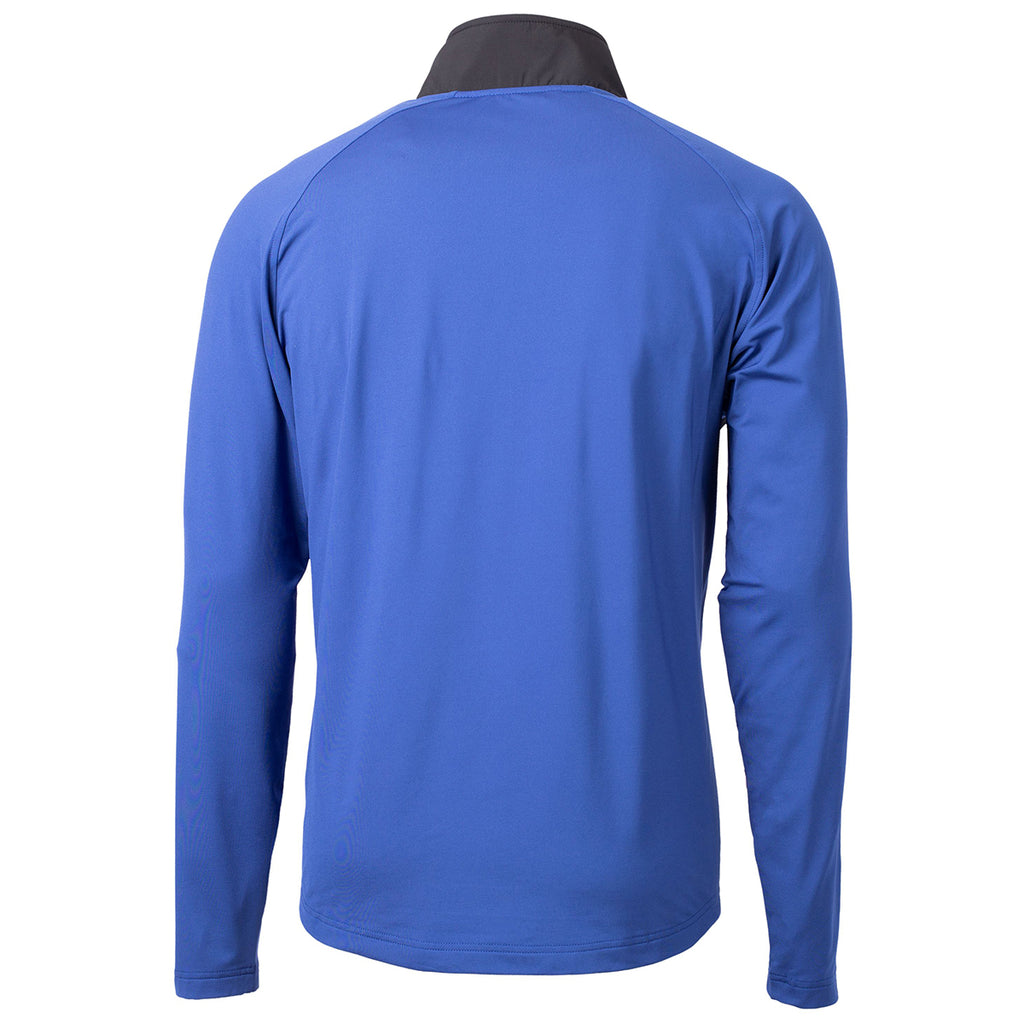 Cutter & Buck Men's Tour Blue/Black Adapt Eco Knit Hybrid Recycled Quarter Zip