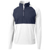 Cutter & Buck Men's White/Navy Blue Adapt Eco Knit Hybrid Recycled Quarter Zip