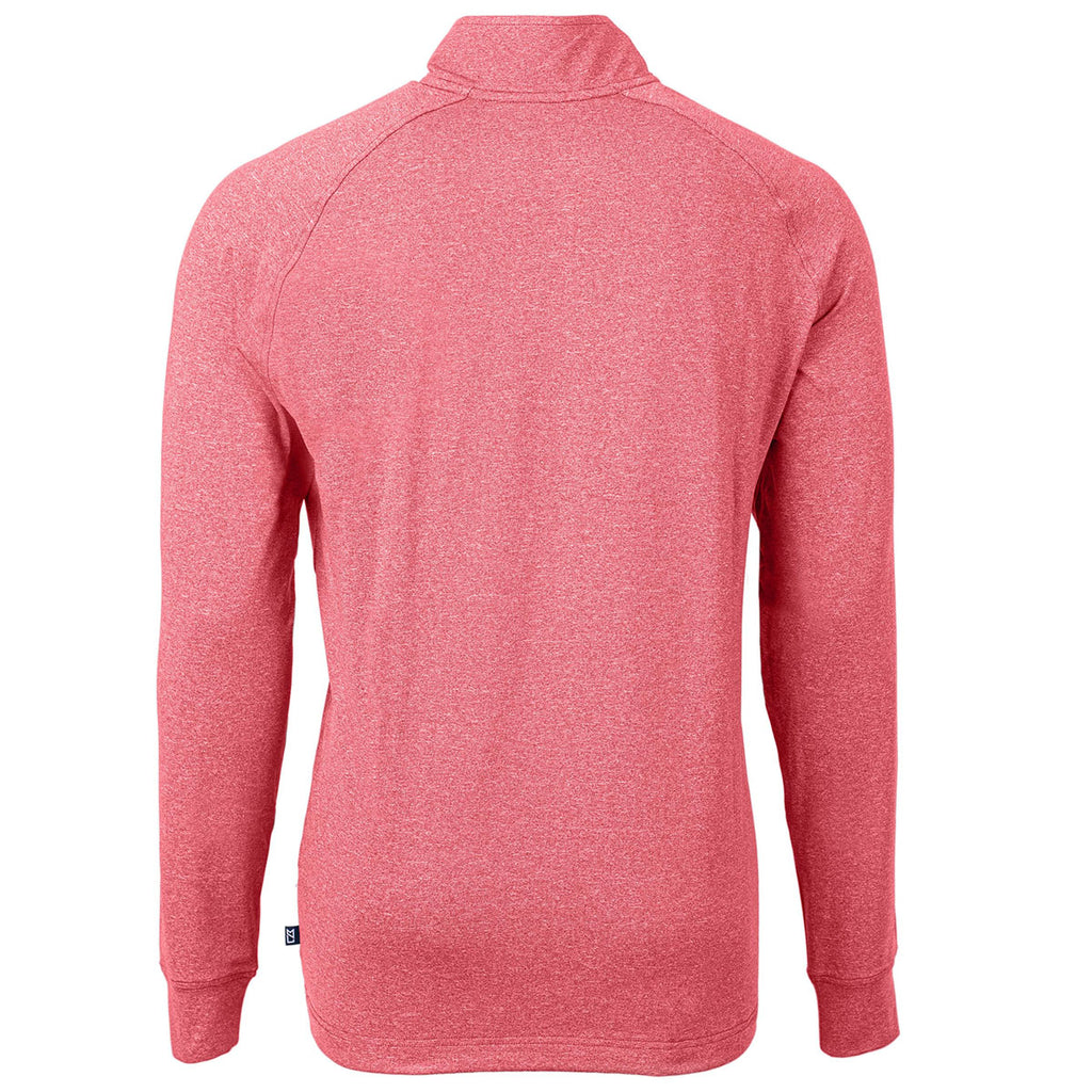 Cutter & Buck Men's Cardinal Red Heather Adapt Eco Knit Heather Quarter Zip