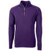 Cutter & Buck Men's College Purple Adapt Eco Knit Stretch Recycled Quarter Zip Pullover