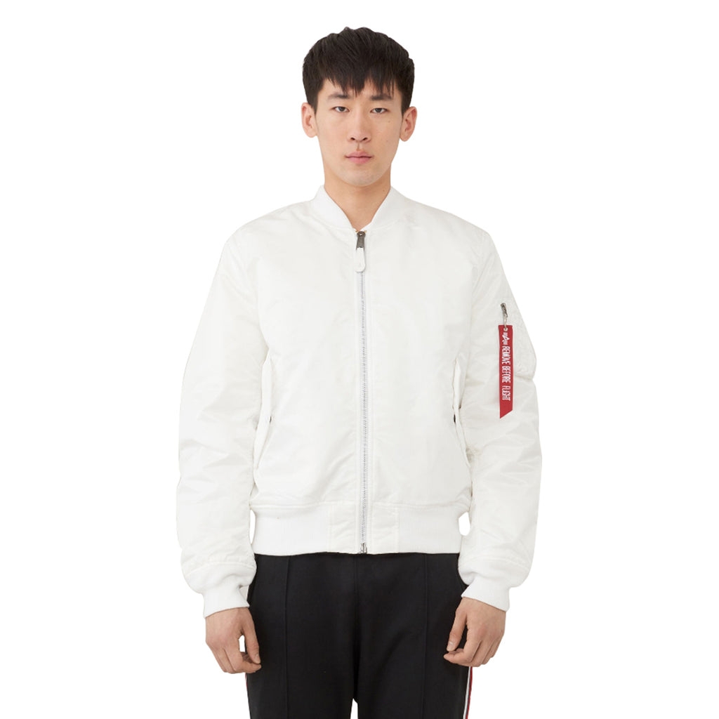 Alpha Industries Men's White MA-1 Slim Flight Jacket