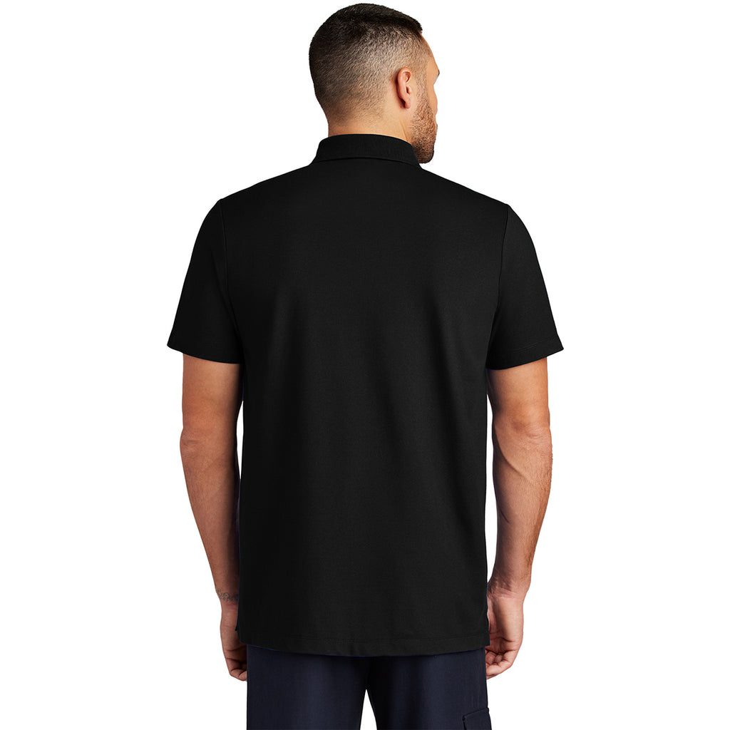 Mercer+Mettle Men's Deep Black Stretch Pique Polo