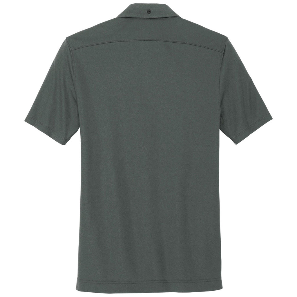 Mercer+Mettle Men's Anchor Grey Stretch Pique Full-Button Polo