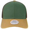 Legacy Dark Green/Camel/Brown Mid-Pro Snapback Trucker Cap