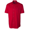 Clique Men's Deep Red Short Sleeve Avesta Stain Resistant Twill