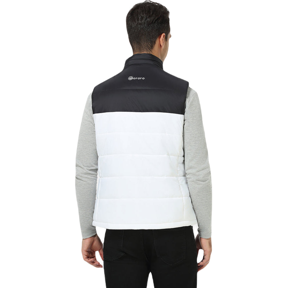 Ororo Men's Black & White Classic Heated Vest