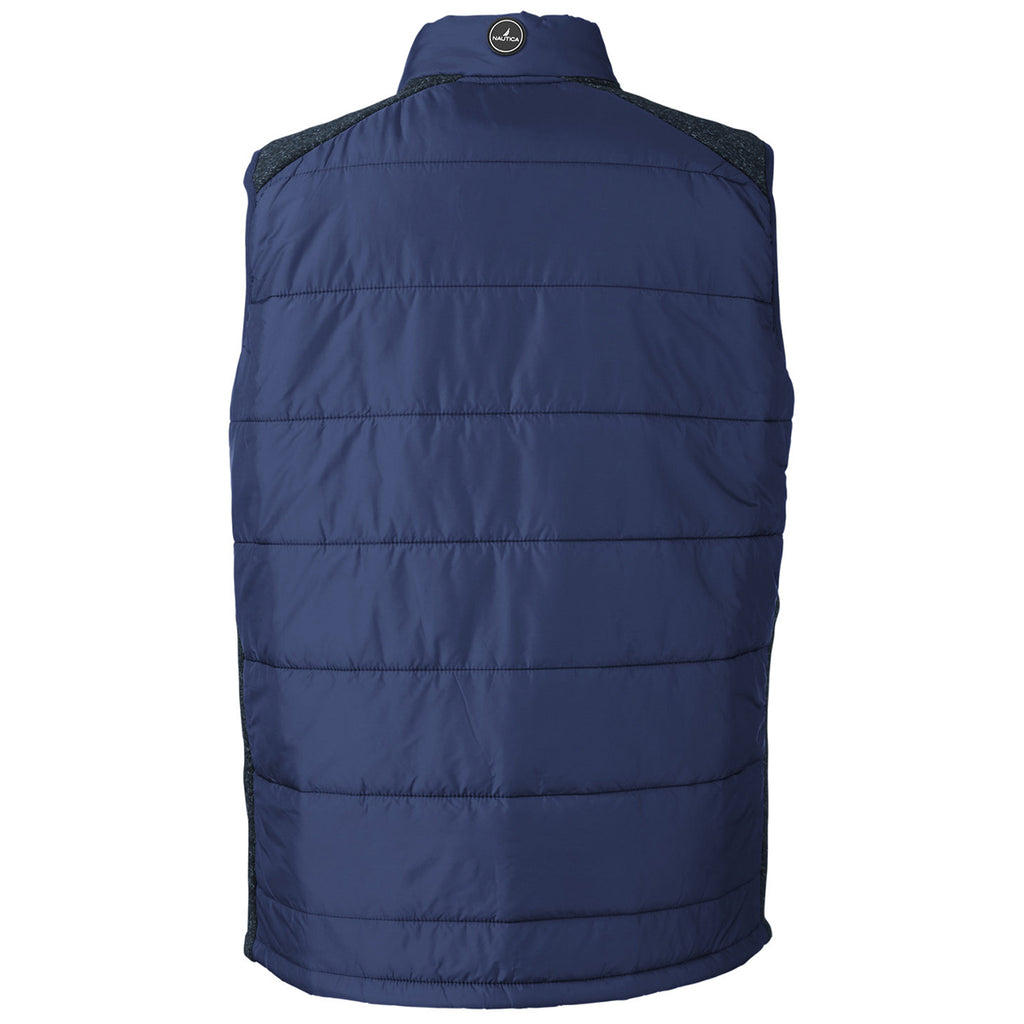 Nautica Men's Nautical Navy/Nautical Navy Heather Harbor Puffer Vest