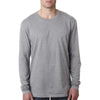 Next Level Men's Heather Grey Premium Fitted Long-Sleeve Crew Tee