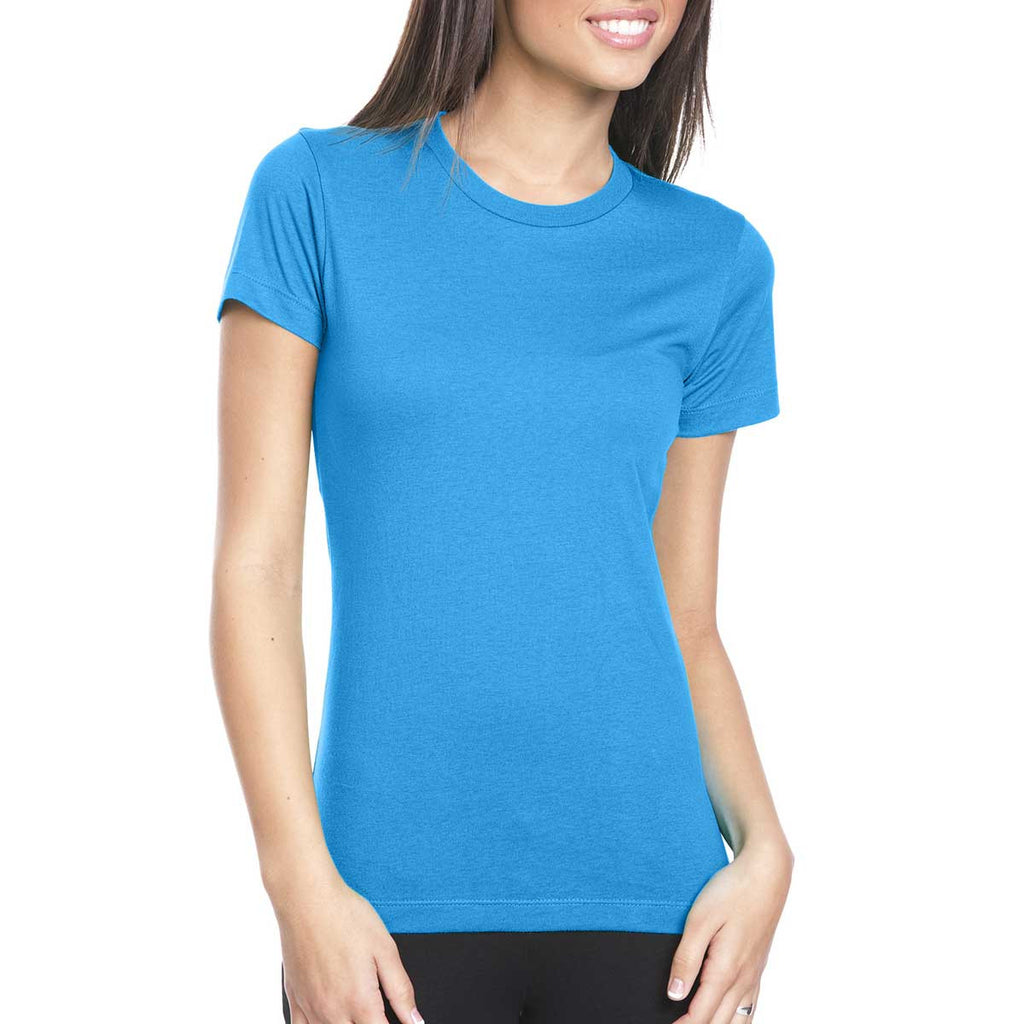 Next Level Women's Turquoise Boyfriend Tee