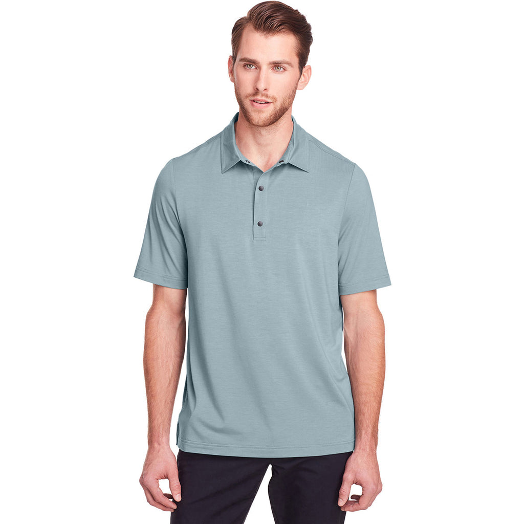 North End Men's Opal Blue Jaq Snap-Up Stretch Performance Polo