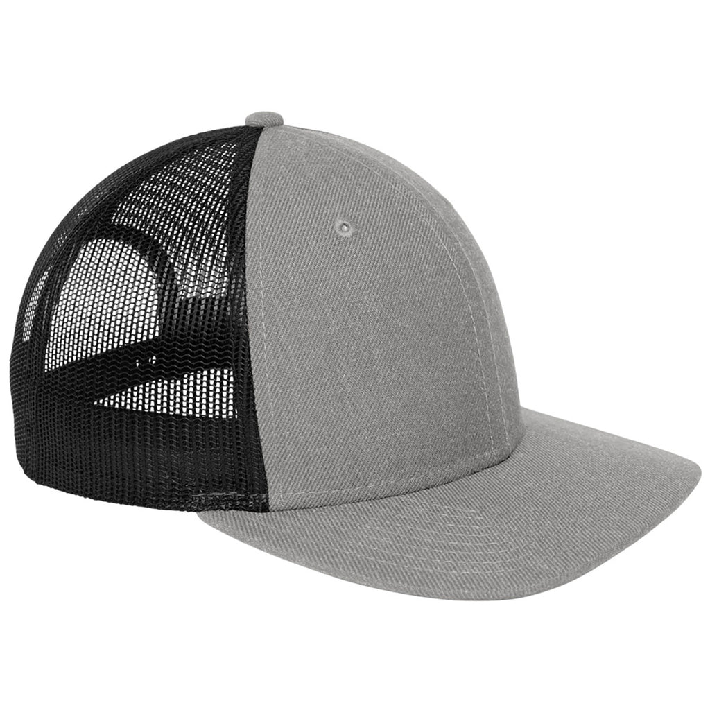 New Era Heather Grey/Black Snapback Low Profile Trucker Cap