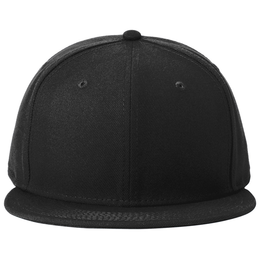 New Era Black Standard Fit Flat Bill Snapback Cap