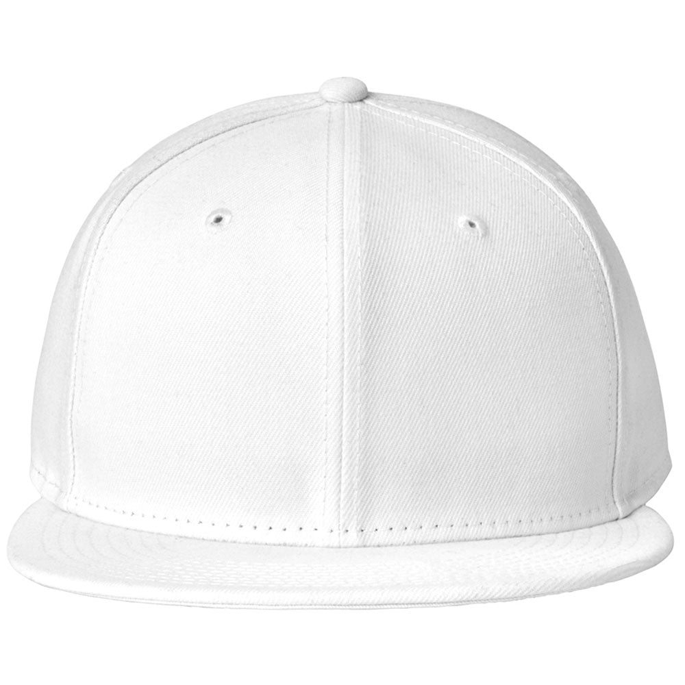 New Era White Standard Fit Flat Bill Snapback Cap