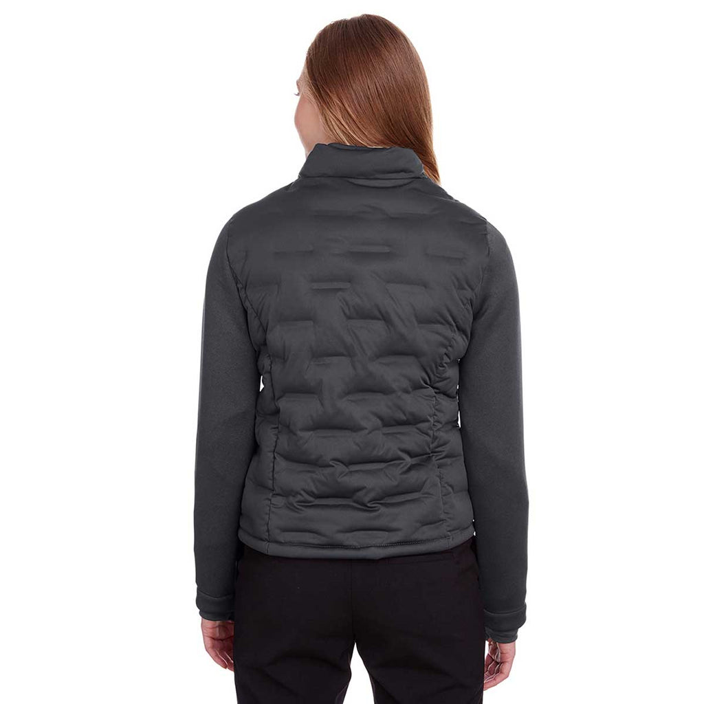 North End Women's Carbon/Black Heather/Black Pioneer Hybrid Bomber Jacket