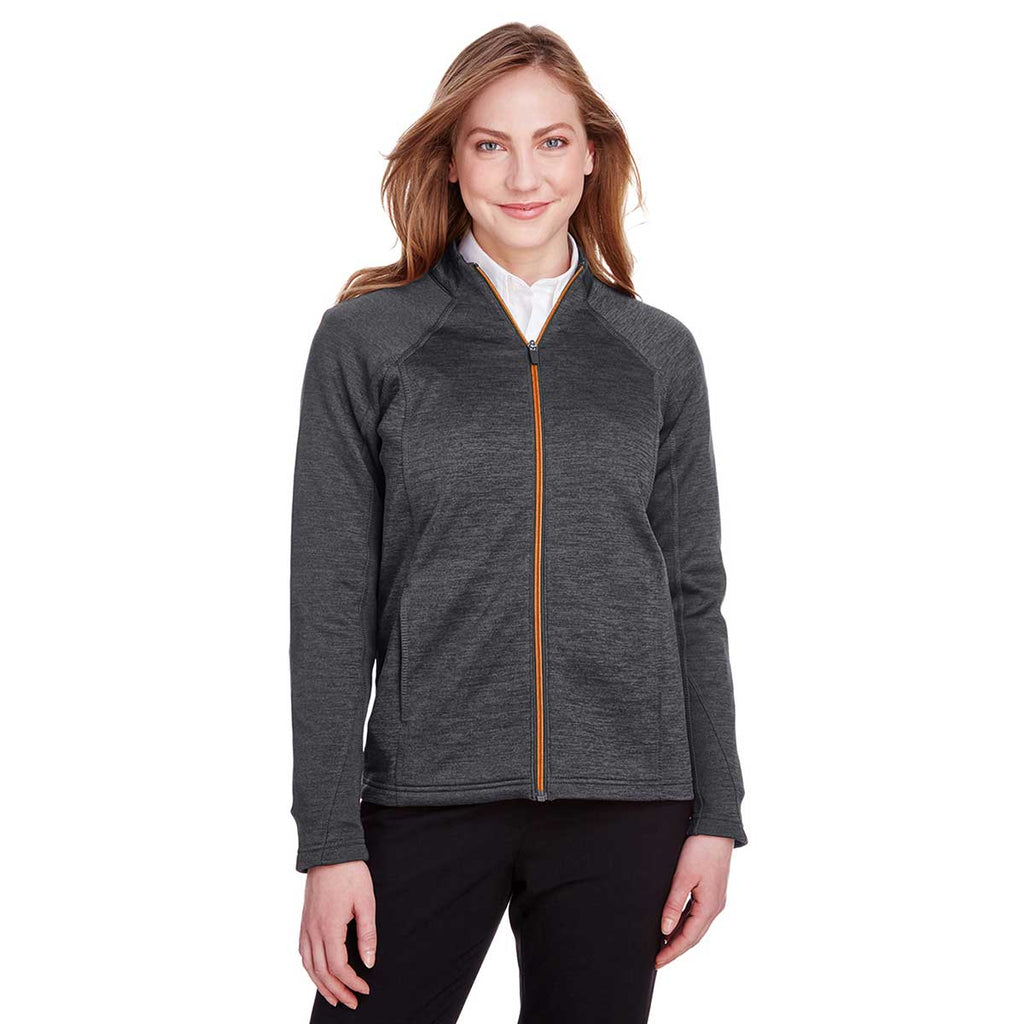 North End Women's Black Heather/Orange Soda Flux 2.0 Full-Zip Jacket