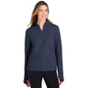 North End Women's Classic Navy Heather Spirit Textured Quarter Zip