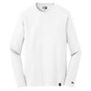 New Era Men's White Heritage Blend Long Sleeve Crew Tee