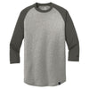 New Era Men's Graphite/Light Graphite Twist Heritage Blend 3/4 Sleeve Baseball Raglan Tee