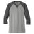 New Era Men's Black Heather/Shadow Grey Heather Sueded Cotton 3/4-Sleeve Baseball Raglan Tee