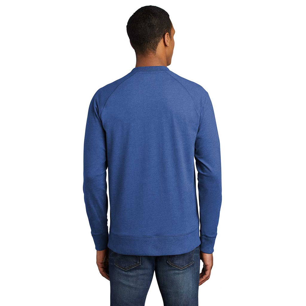 New Era Men's Royal Heather Sueded Cotton Blend Quarter Zip Pullover