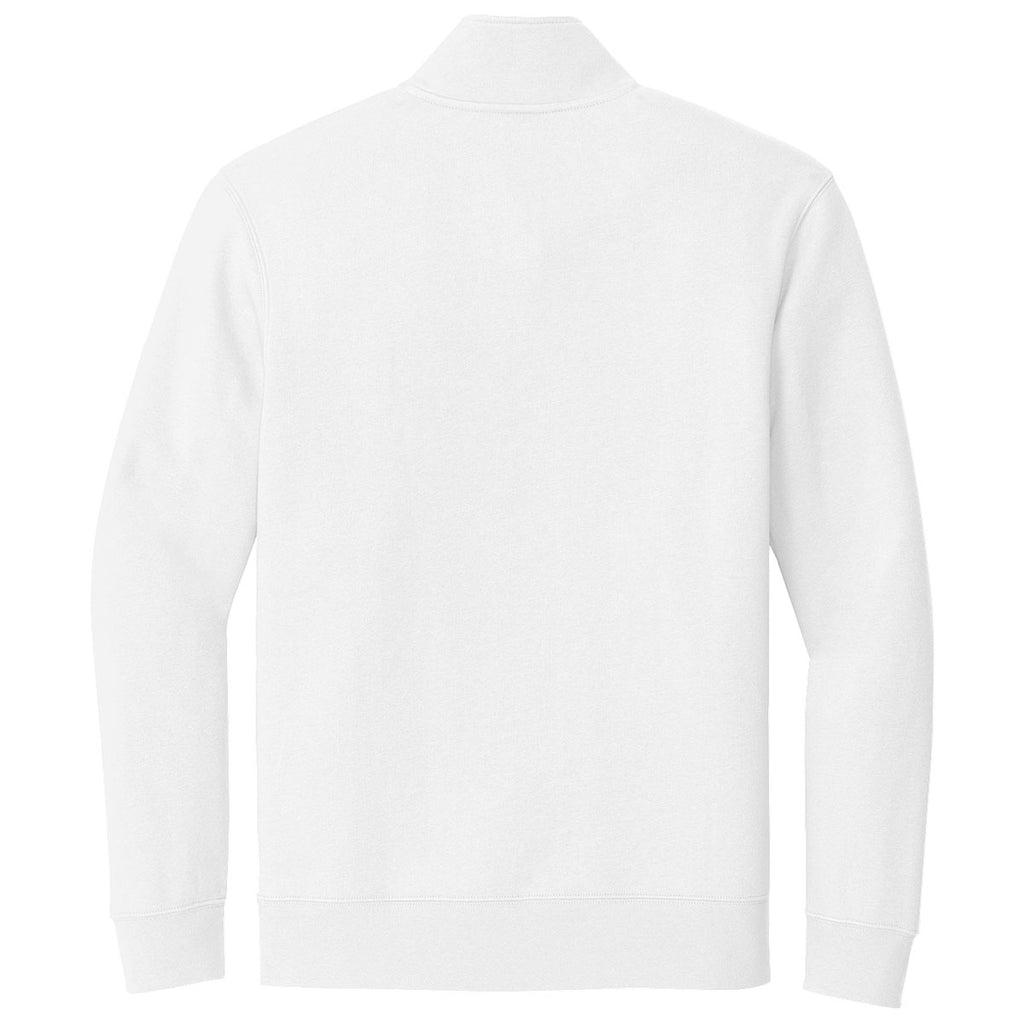 Nike Men's White Club Fleece Sleeve Swoosh 1/2 Zip