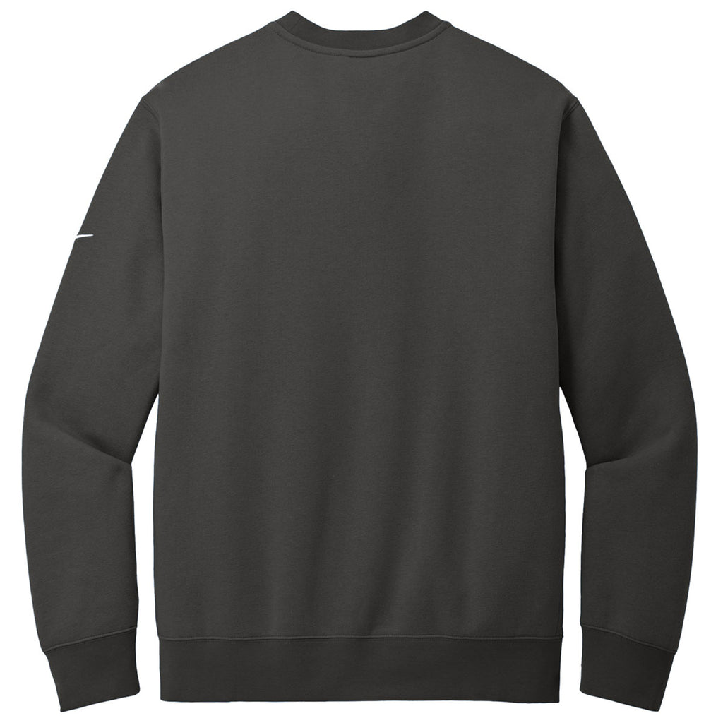 Nike Men's Anthracite Club Fleece Sleeve Swoosh Crew