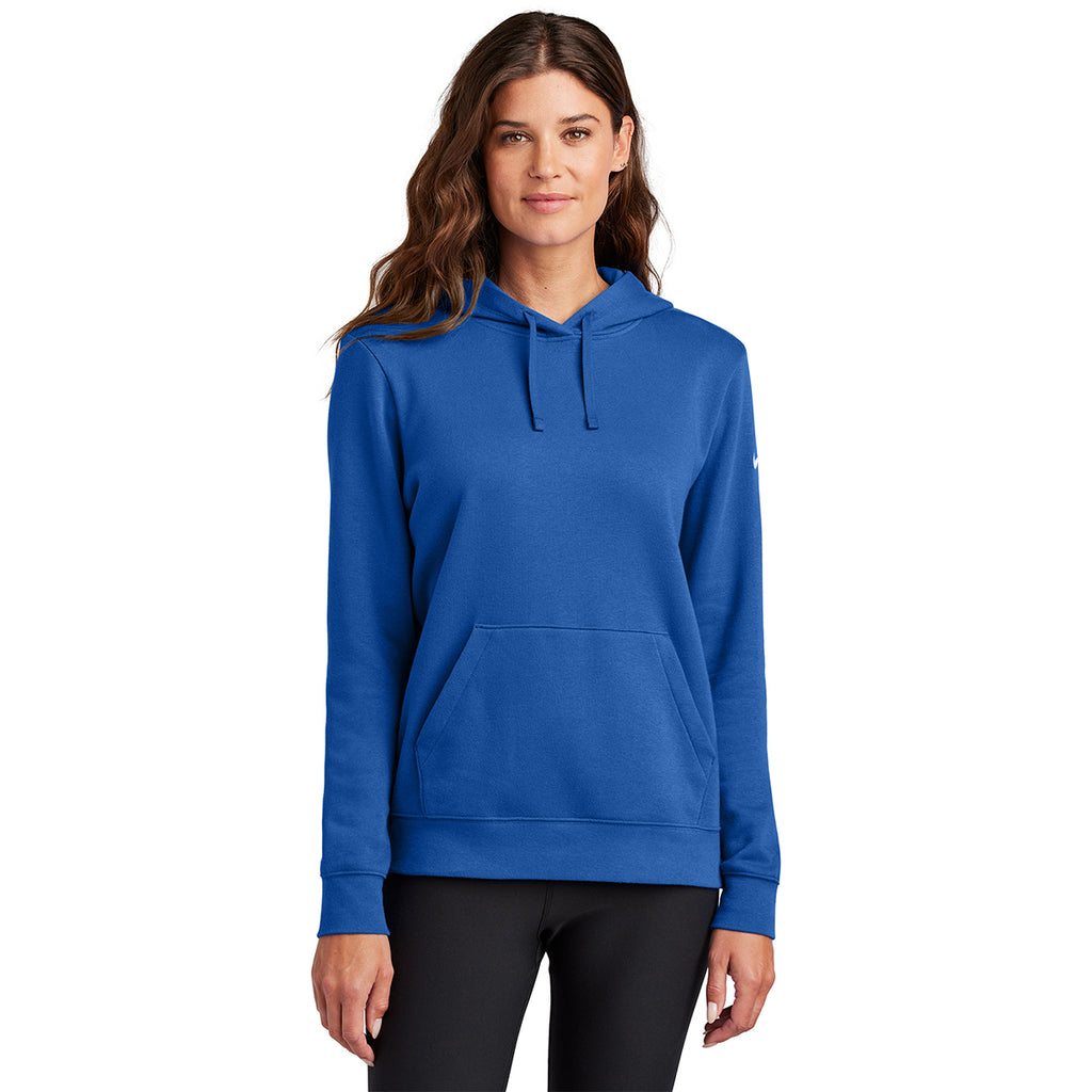 Nike Women's Game Royal Club Fleece Sleeve Swoosh Pullover Hoodie