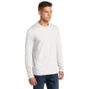 Next Level Men's White Cotton Long Sleeve Tee