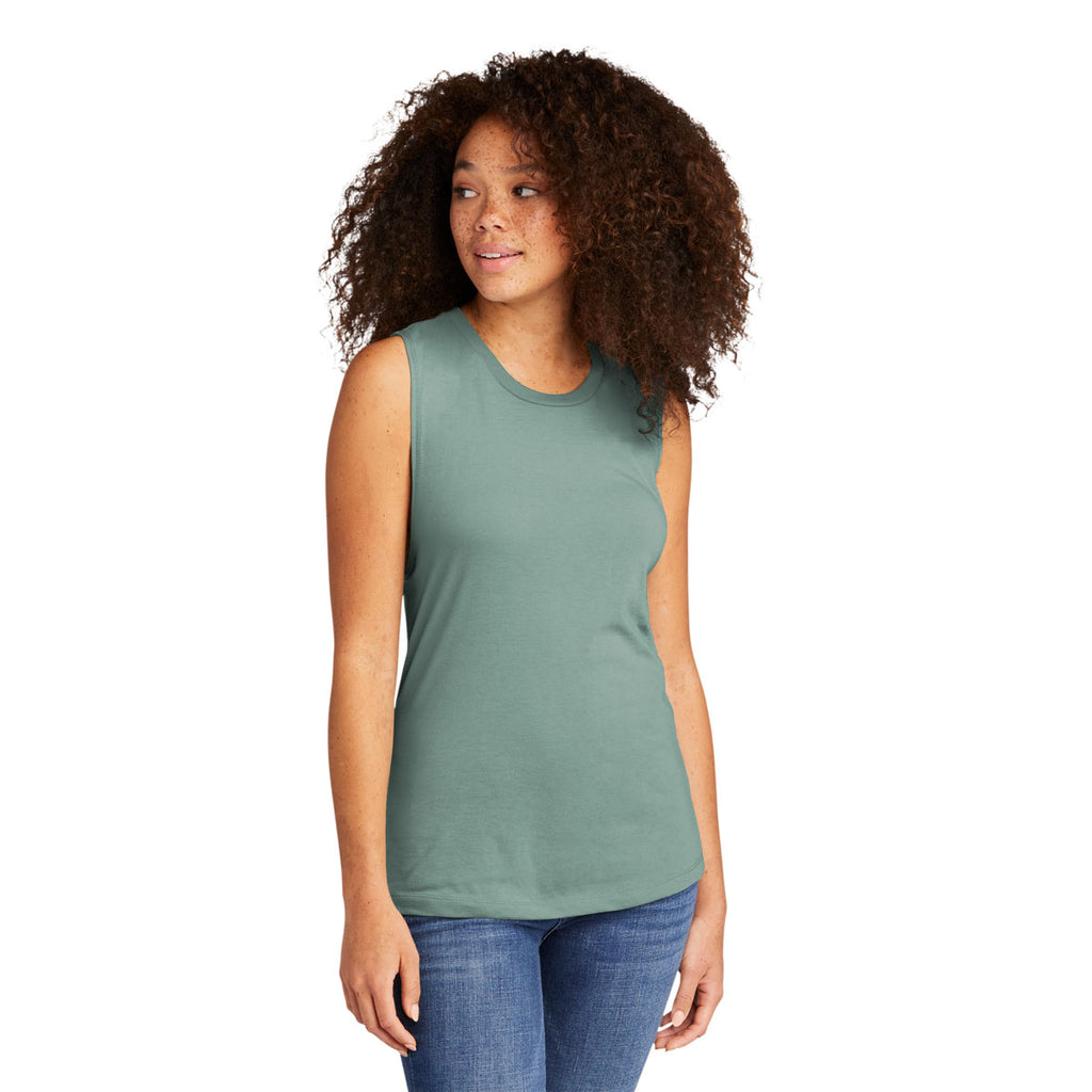 Next Level Women's Stonewash Green Festival Muscle Tank