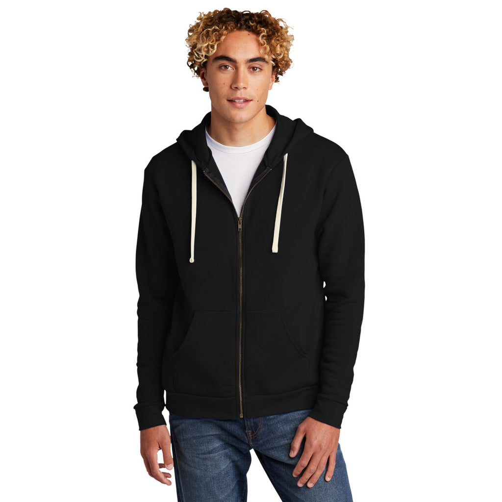 Next Level Unisex Black Beach Fleece Full-Zip Hoodie