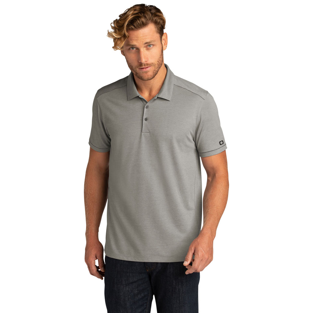 OGIO Men's Tarmac Grey Heather Code Stretch Polo