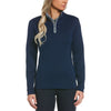 Original Penguin Women's Black Iris Blue Clubhouse Mock Pullover