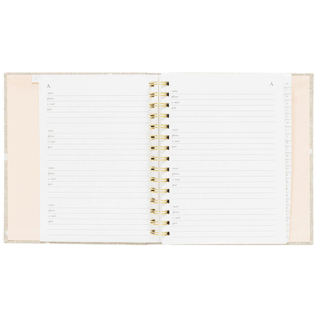 Sugar Paper Flax and White Dot Address Book