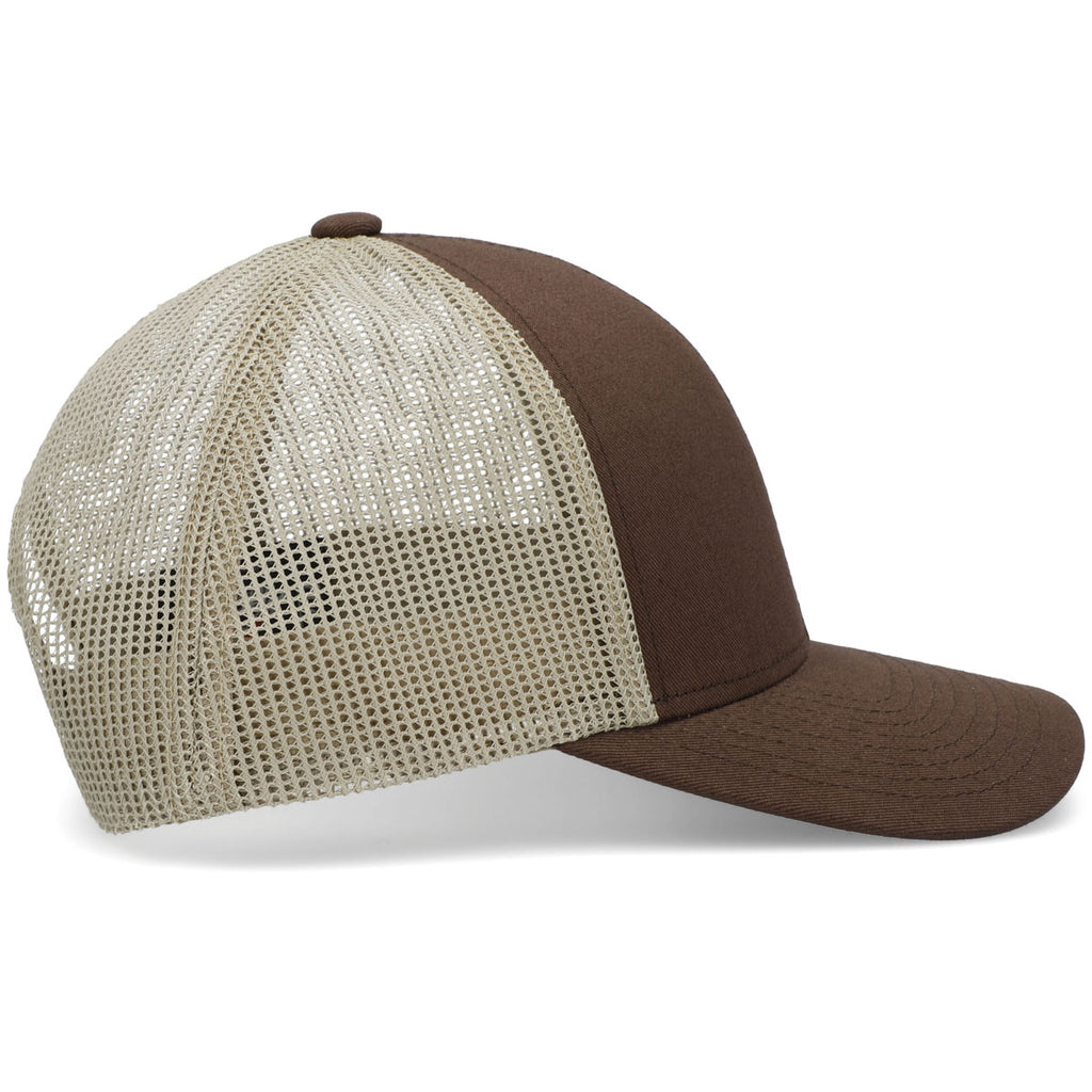 Pacific Headwear Brown/Khaki/Brown Low-Pro Trucker Cap