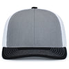 Pacific Headwear Heather Grey/White/BlackContrast Stitch Trucker Pacflex Snapback Cap