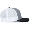 Pacific Headwear Heather Grey/White/BlackContrast Stitch Trucker Pacflex Snapback Cap