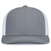 Pacific Headwear Heather Grey/White/Heather GreyContrast Stitch Trucker Pacflex Snapback Cap