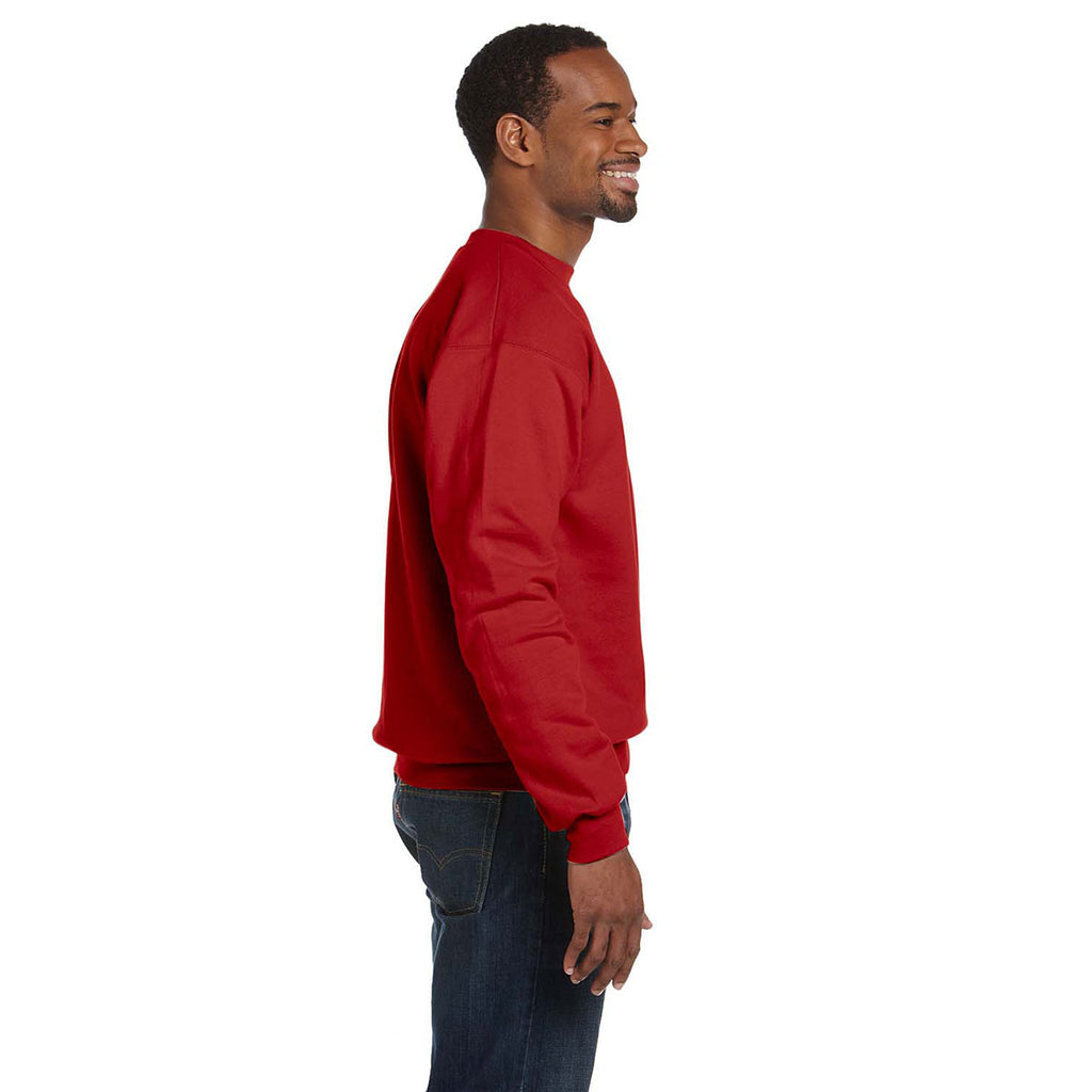 Hanes Unisex Deep Red 7.8 oz. EcoSmart 50/50 Fleece Crew