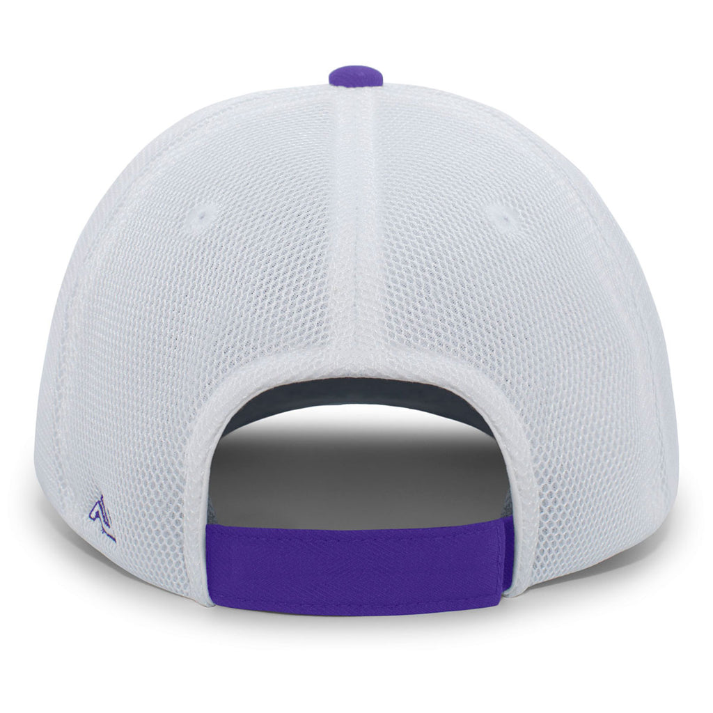 Pacific Headwear Purple/White/Purple Air Mesh Sidline Cap