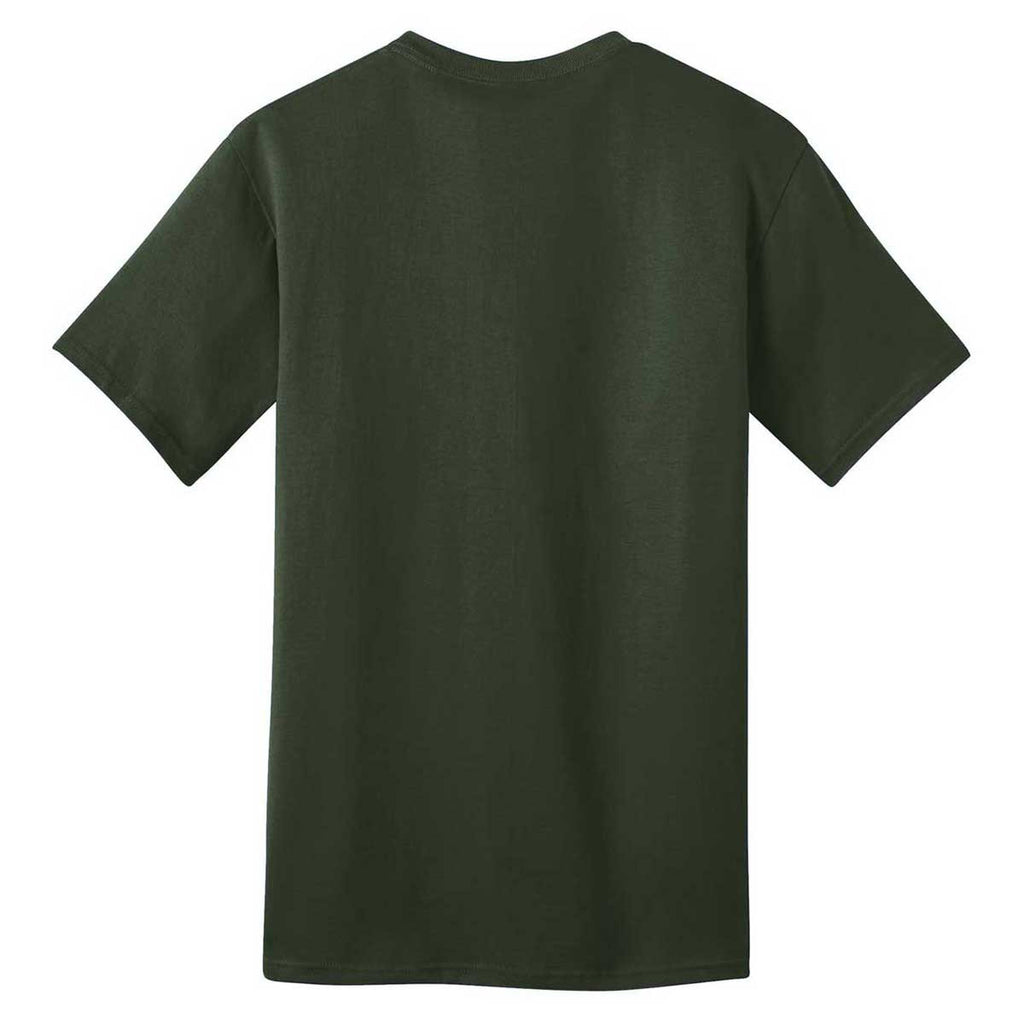 Port & Company Men's Olive Ring Spun Cotton Tee