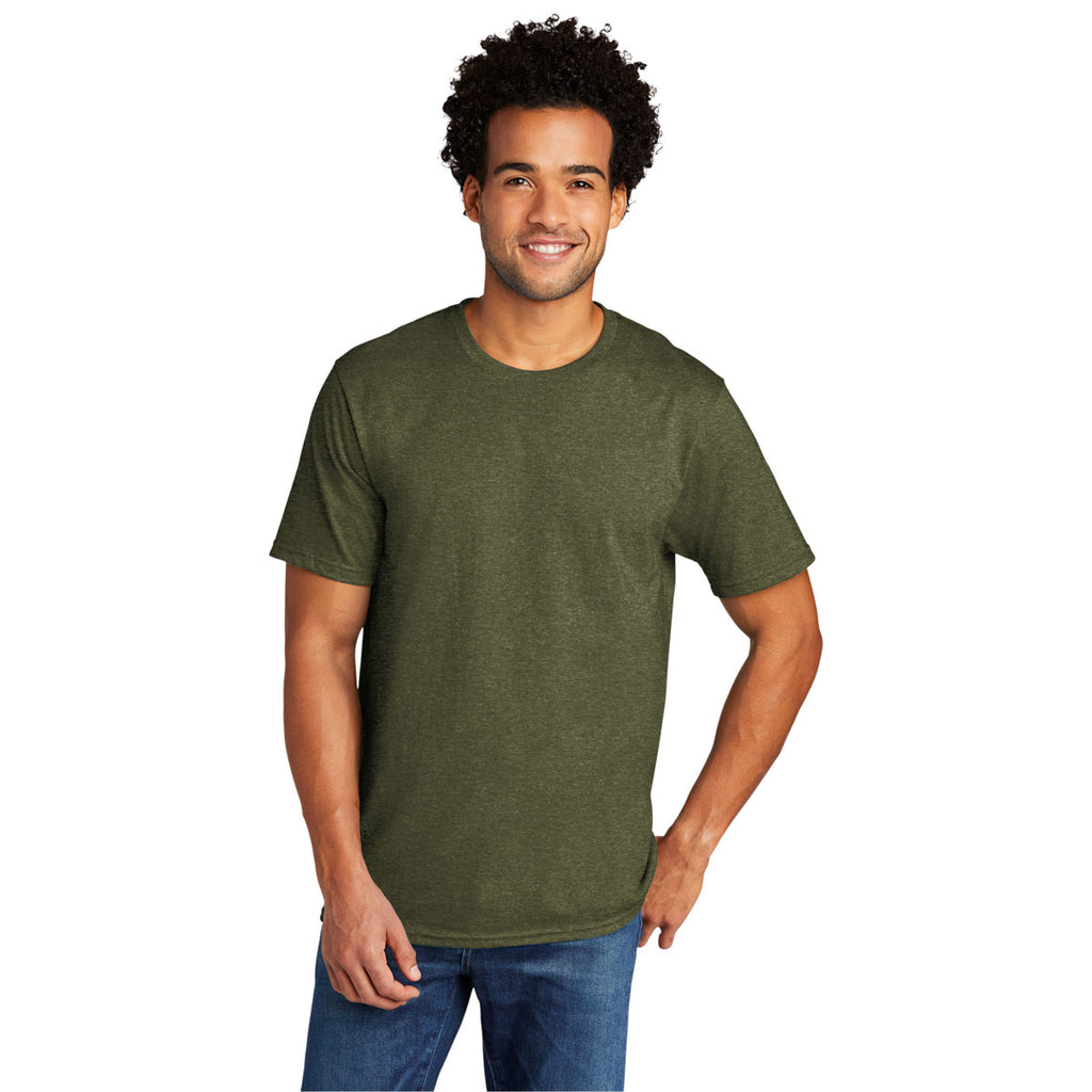 Port & Company Men's Military Green Heather Tri-Blend Tee