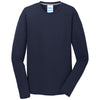 Port & Company Men's Deep Navy Long Sleeve Performance Blend Tee