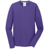 Port & Company Men's Purple Long Sleeve Performance Blend Tee