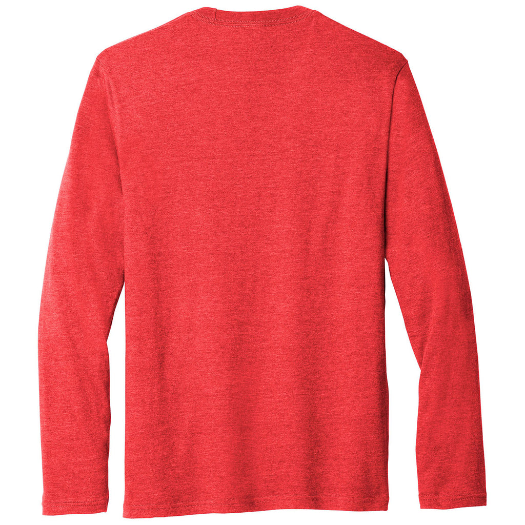 Port & Company Men's Bright Red Heather Long Sleeve Fan Favorite Blend Tee