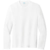 Port & Company Men's White Long Sleeve Fan Favorite Blend Tee