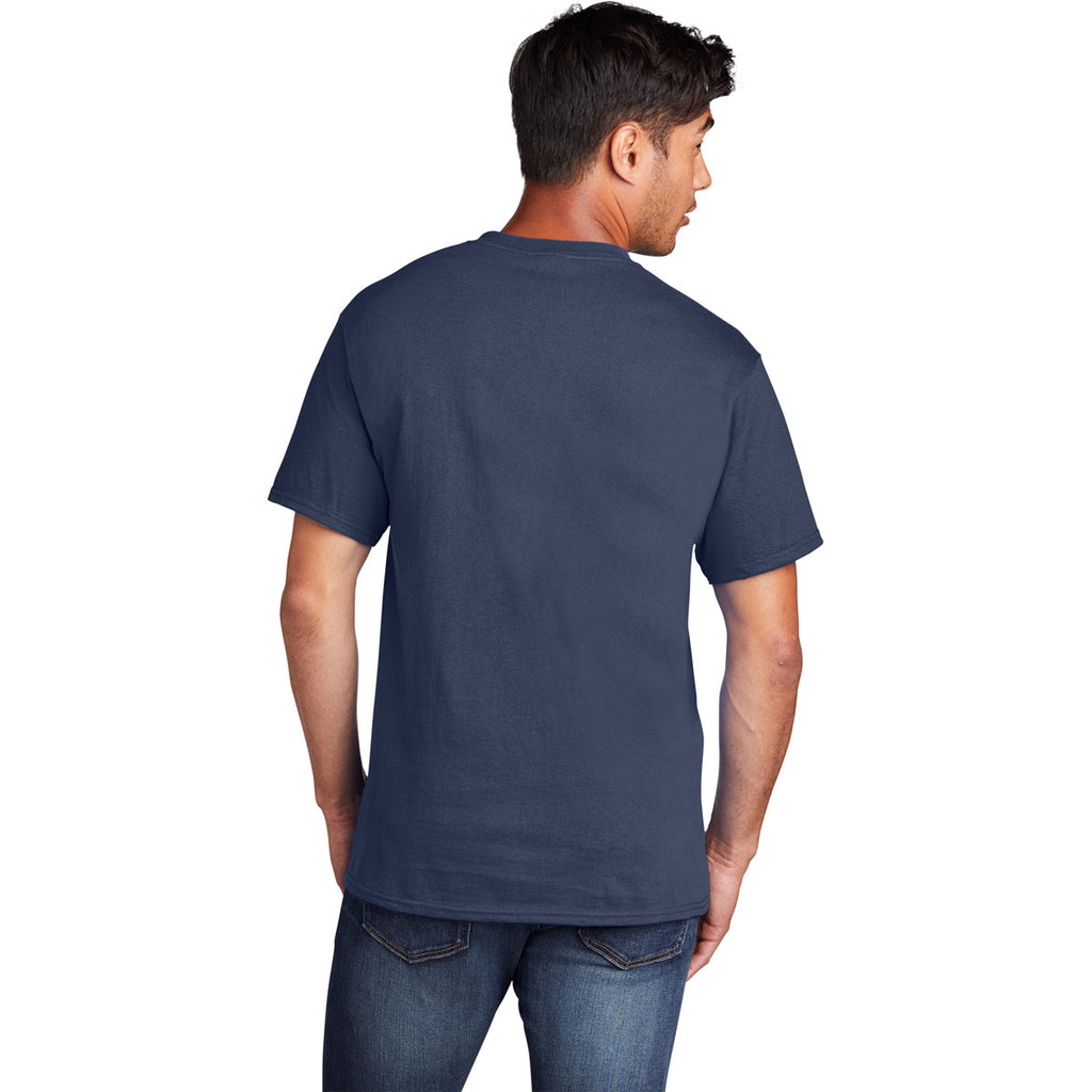 Port & Company Men's Navy Core Cotton DTG Tee