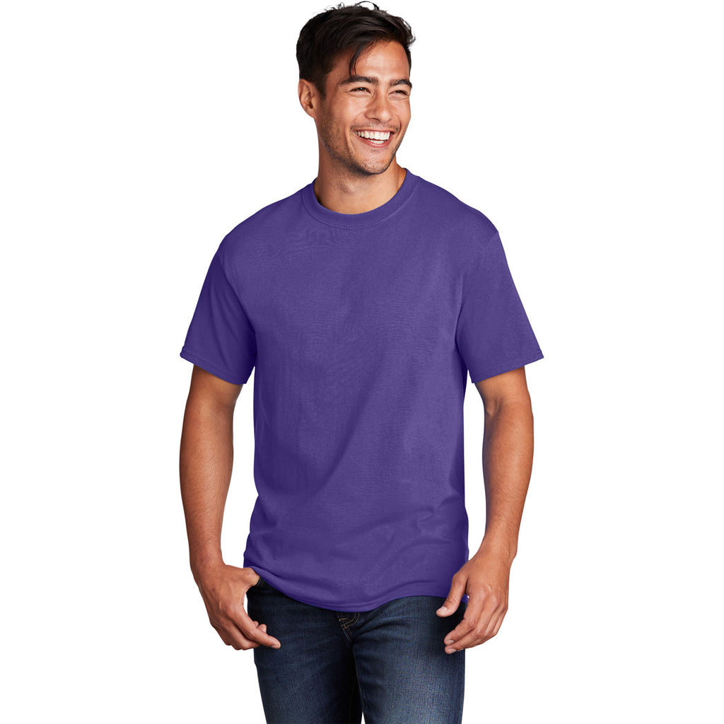 Port & Company Men's Purple Core Cotton DTG Tee