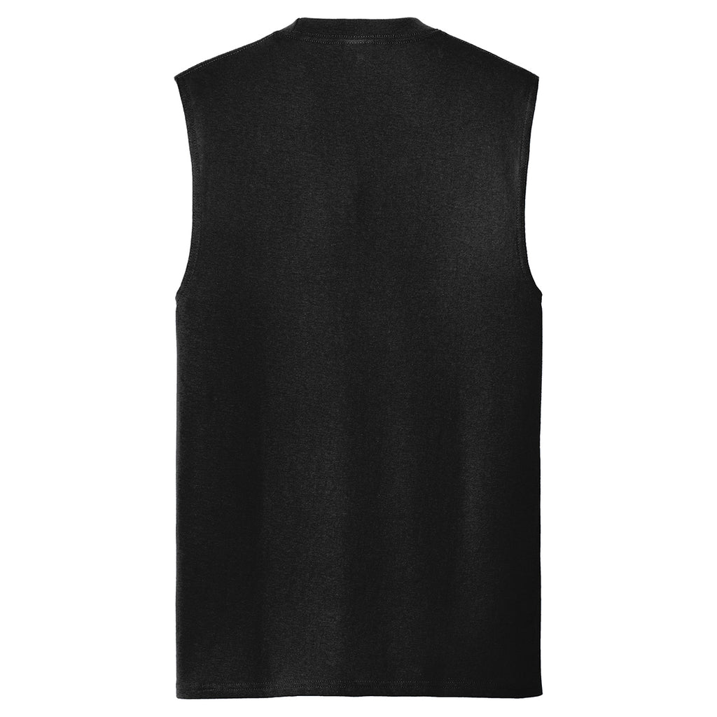 Port & Company Men's Jet Black Core Cotton Sleeveless Tee